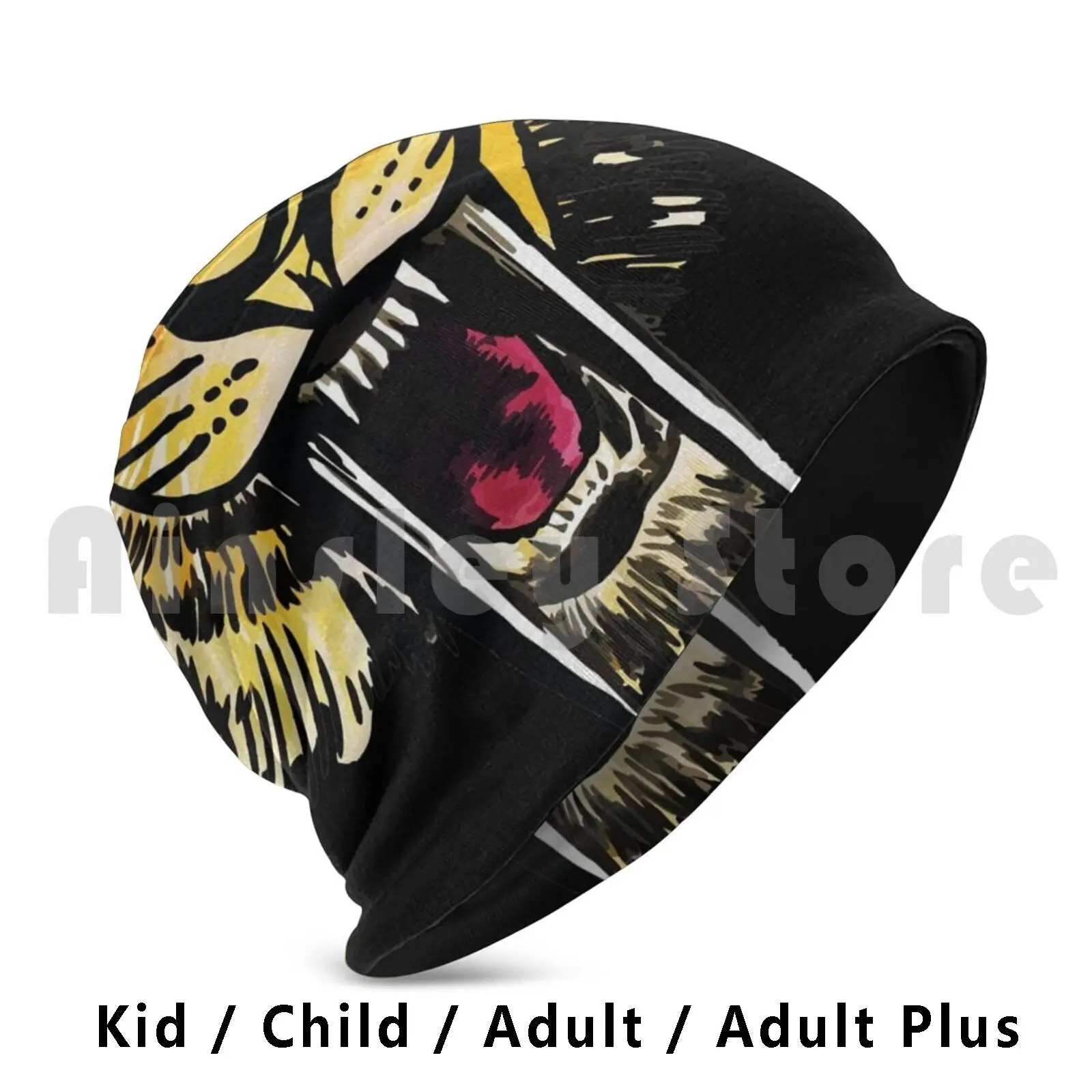 Saber-Tooth Tiger Beanies Knit Hat Hip Hop Tiger Tiger Roar Fierce Tiger Saber Tooth Tiger Tiger Head