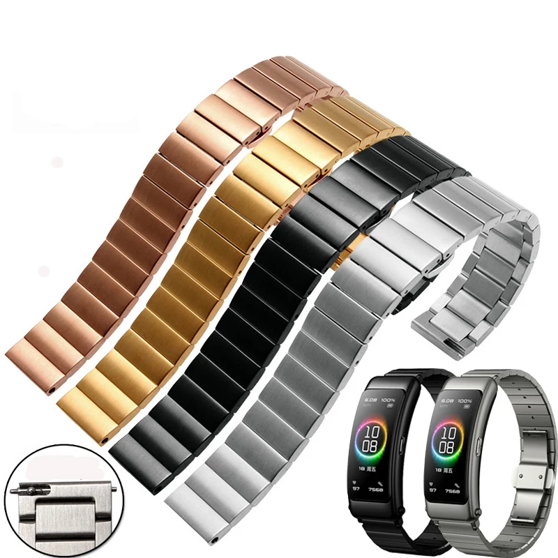 16 مللي متر الفولاذ المقاوم للصدأ حزام (watch) ساعة لهواوي TalkBand B6 B3 الحديث الفرقة B6 حزام حزام الساعات سوار معدني معصمه مع أداة
