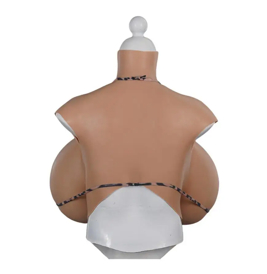 Upgrade 7G Giant Boobs Z Cup High Collar Super Elastic Realistic Artificial Breast Forms For Transgender Drag Queen Crossdresser