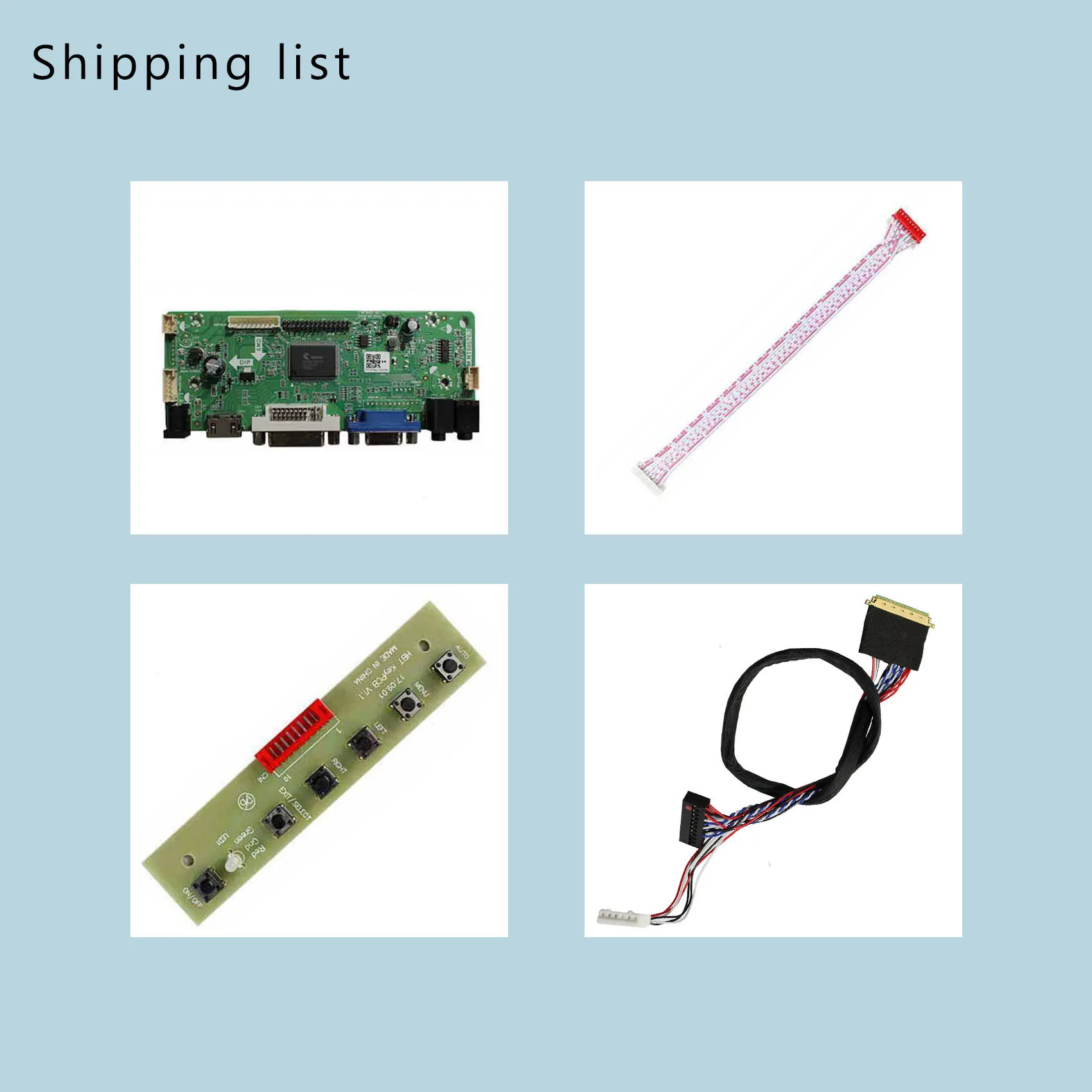 VSDIAPLAY H/D+VGA+DVI+Audio Input LCD Controller Board For 15.6\