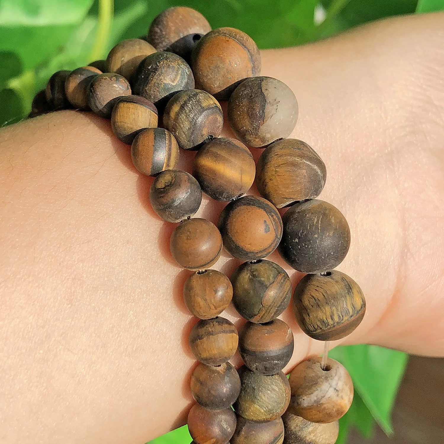 Natural Matte Tiger Eye Beads Frosted Round Loose Spacer Stone Beads for Jewelry Making Diy Handmade Bracelet 4 6 8 10mm 15inch