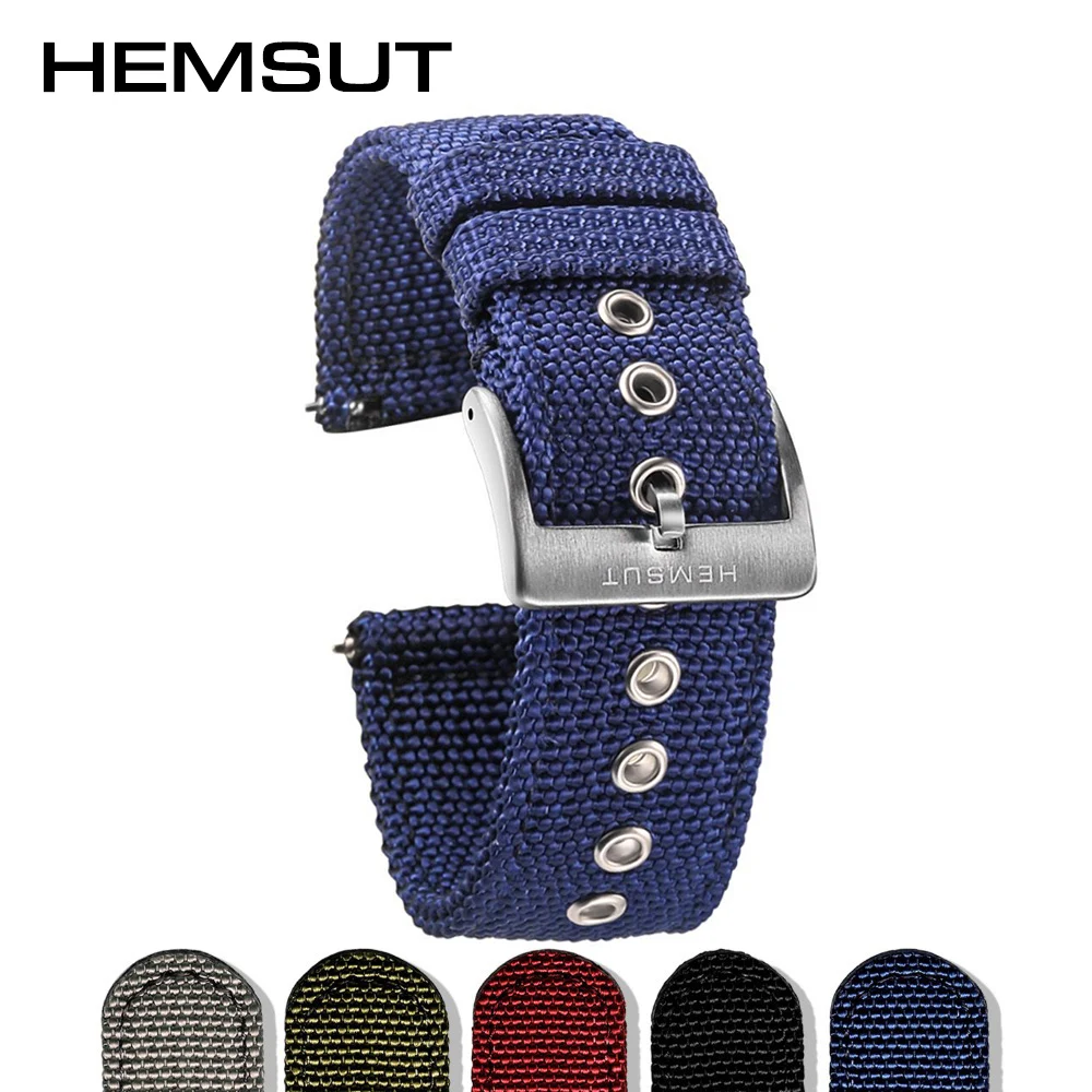 Hemsut Nylon Watch Bands  Quick Release Movement Watch Straps Military Breathable Waterproof 18mm 20mm 22mm 24mm