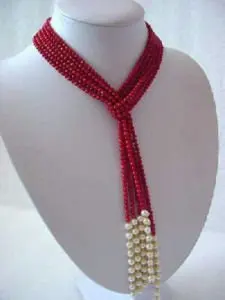 

free shipping beautiful Stunning Red Coral Necklace