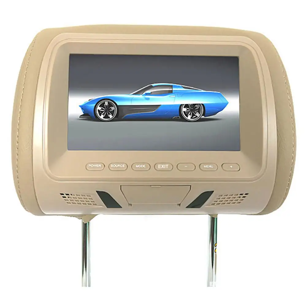 Universal 7 Inch Car Headrest Monitor Rear Seat Pillow Entertainment Multimedia 13 18cm Headrest MP4 MP5 Player