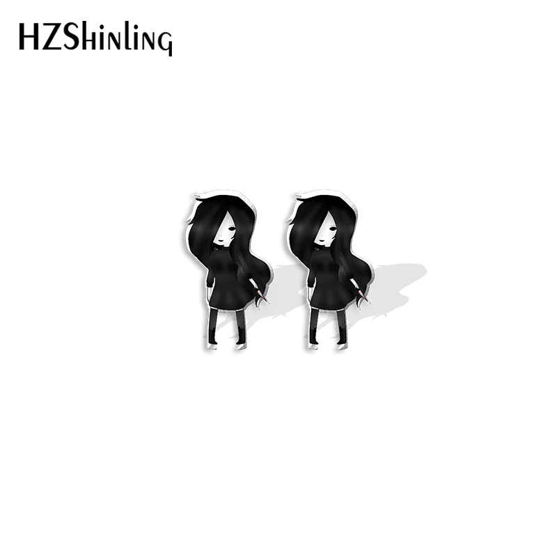 2021 New Jane and Jeff the Killer Stud Earring Horror Movie Acrylic Resin Earrings Epoxy Handmade Jewelry Gifts Girl