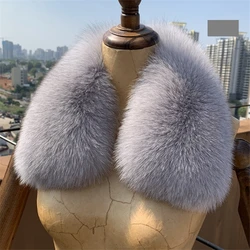 Genuine Natural Fox Fur Scarf Winter Neck Keep Warm Real Fox Fur Scarves For Women Coat Decoration Square Collar Short Muffler