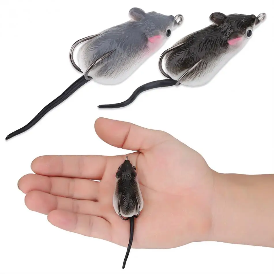 الصيد إغراء الاصطناعي لينة الجرذ ماوس الصيد الطعوم 5 سنتيمتر المزدوج هوك كرنك السباحة الأسماك الطعوم باس الصيد إغراء معالجة