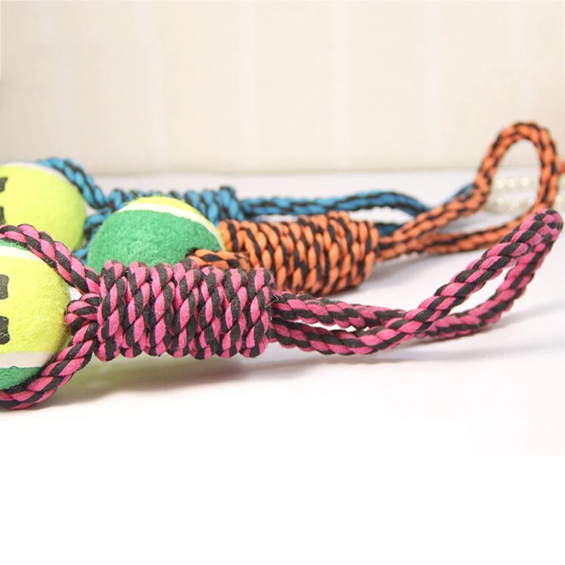 Dog Cotton Rope Toys  Pet Chew Toys Cotton Rope Material Harmless Dogs Tooth Cleaning Toys Ball Puppy Dog Training Supplies