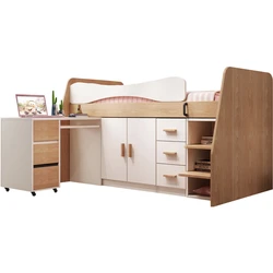 Children's bed semi-high bed bed single bed cabinet desk all-in-one children's room furniture combination set simple modern