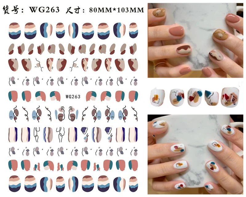 Top Nail Stickers Abstracte Vrouw Ontwerp 3D Nail Art Sticker Decal Stempelen Back Gule Diy Nail Decoratie Gereedschap Accessoires