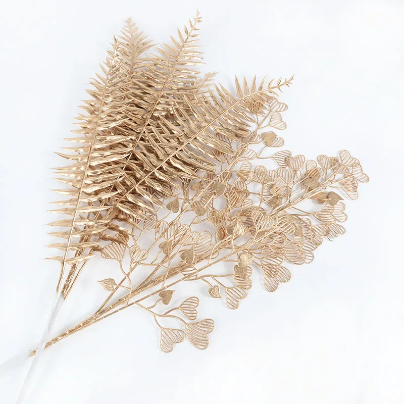 Goldene Serie Künstliche Blumen Konzentrischen Bouquet Eukalyptus Blätter Gefälschte Pflanzen Für Home Decor Hochzeit Weihnachten Party Blumen – Detail 14