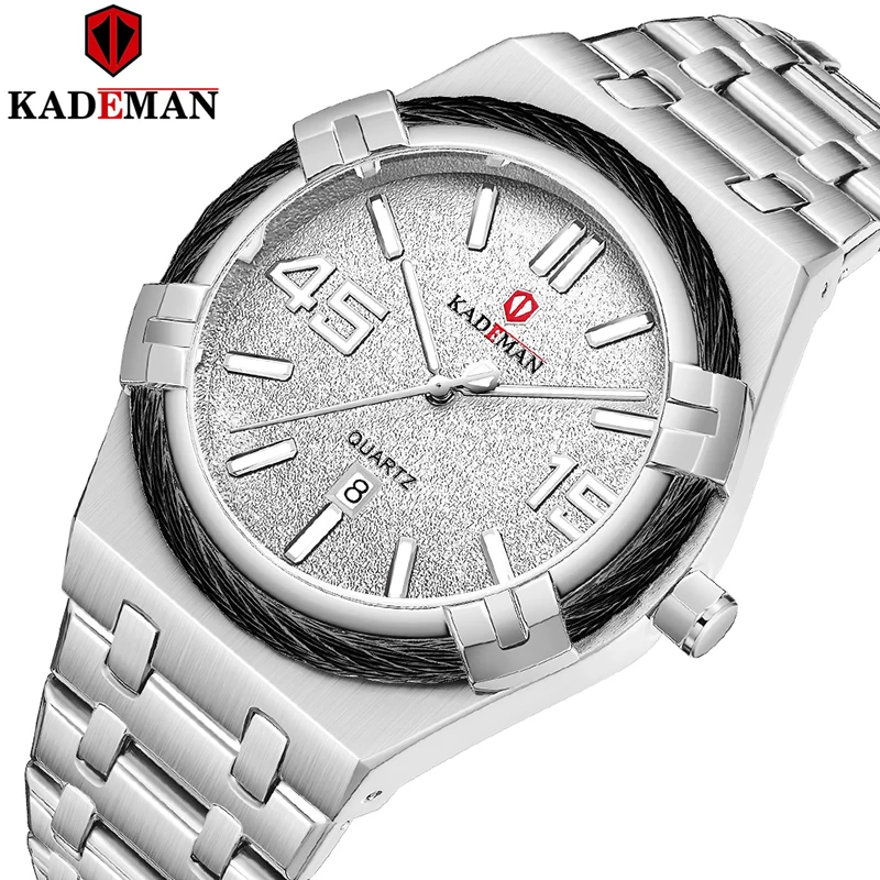 

KADEMAN Men's Business Army Stainless Steel Luxury Military Quartz Wristwatches Waterproof Date Male Clock Relogio Masculino