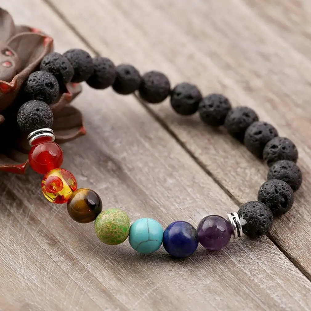 Hot New Energy Volcanic Stone Bracelet Bracelet Mixed Batch Natural Stone Hand-woven Bracelet Unisex Fast Shipping