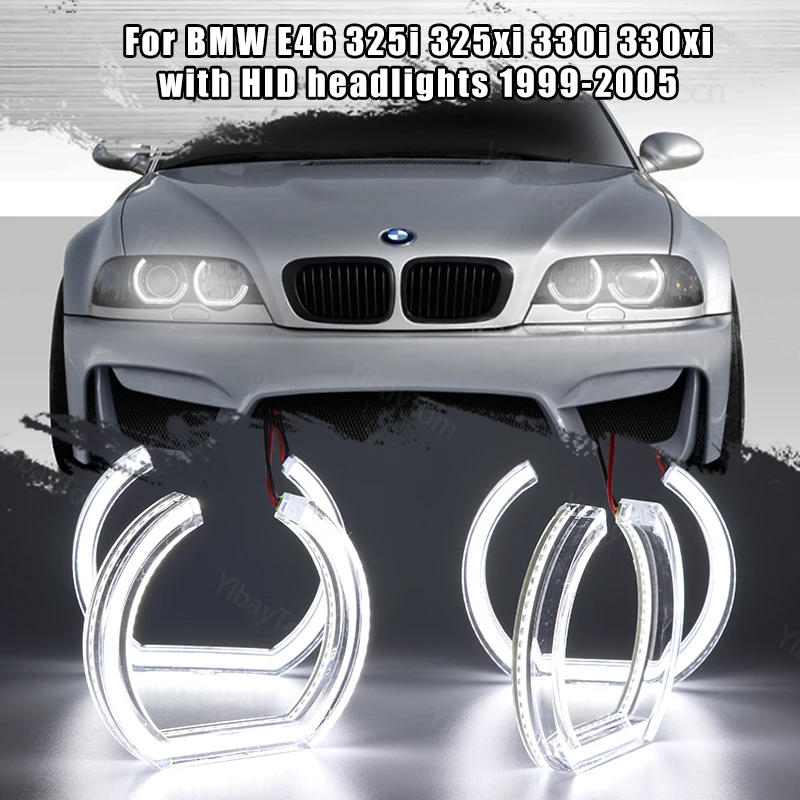 

DTM Angel Eyes LED For BMW E46 325i 325xi 330i 330xi with HID headlights 1999-2005 DRL Halo M4 Style White Light Kit Accessories