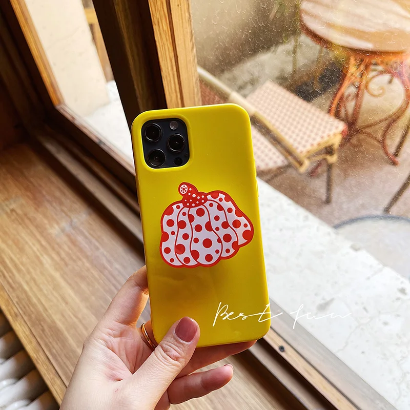 Yayoi Kusama Universal Cartoon Phone Holder Cute Mobile Phone Expanding Stand Accessories for All Phones Finger Girps Pumpkin