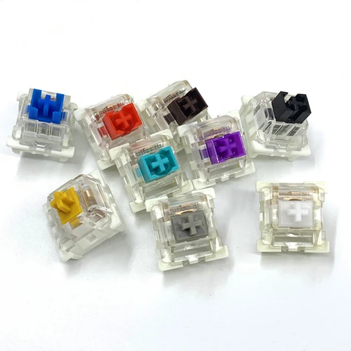 Outemu interruptores para teclado mecánico, negro, azul, marrón, rojo, morado, verde, dorado, plateado, silencioso, eje gris claro, PC para juegos