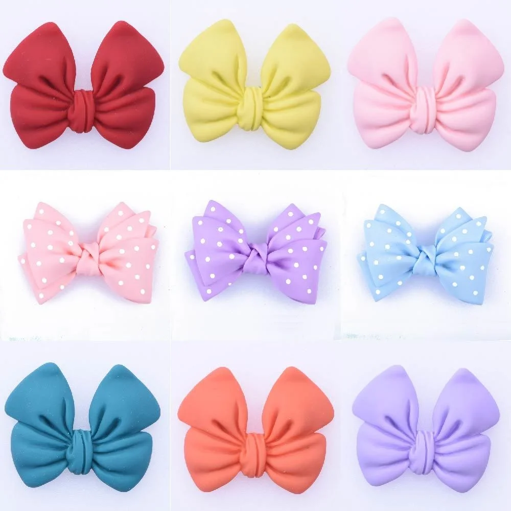 Free Shipping Cartoon Cute Colorful Wave Point Bowknot Shoe Charms MakeUp Mirror Flower Perfume Shoes Decorations Girls Gifts