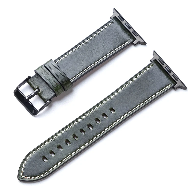 Leather strap For Apple watch band 44mm 40mm iWatch band 38mm 42mm Genuine leather bracelet Apple watch 6 5 4 3 se 44 40 42 38mm