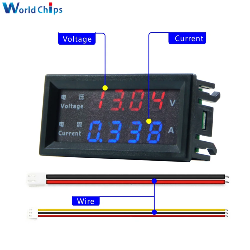 M4430 DC 100V/200V 10A Digital Voltmeter Ammeter 0.28\'\' LED Display High Precision Volt AMP Meter