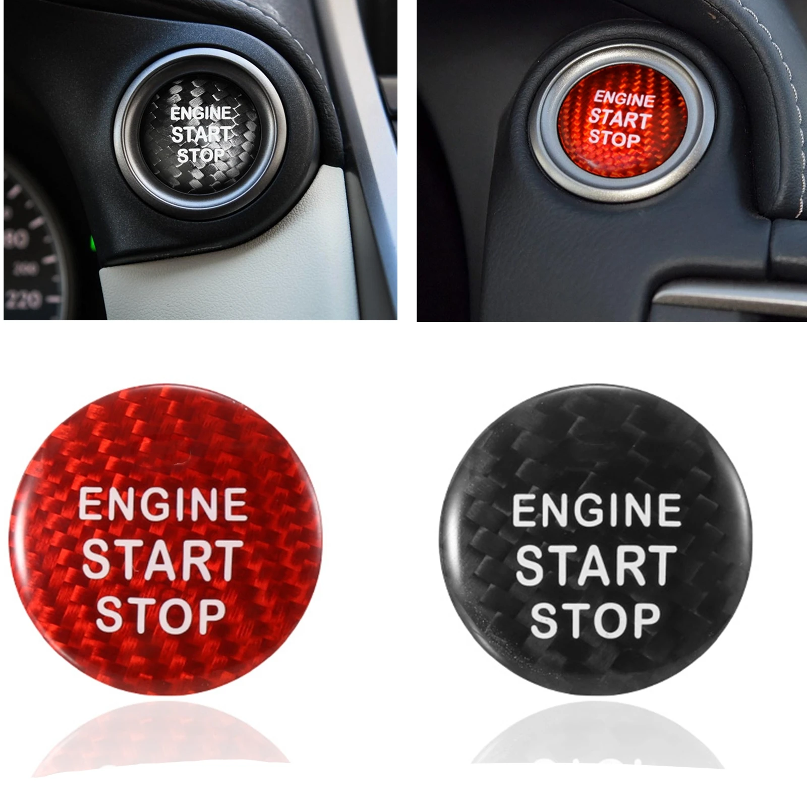 

Car Engine Start Button Switch Cover Trim For Lexus IS ES GS NX RX LX RC RC F Carbon Fiber