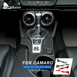 Real Soft Carbon Fiber for Chevrolet Camaro 2016 2017 2018 2019 2020 2021 2022 2023 Accessories Car Gear Shift Panel Sticker