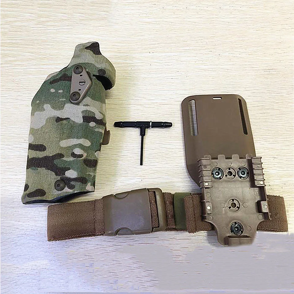 TMC Tactical Glock 17/18/19 Holster Drop Adapter Quick Release Holster Leg belt Set Fit for Glock 17/18/19 & X300 Light type