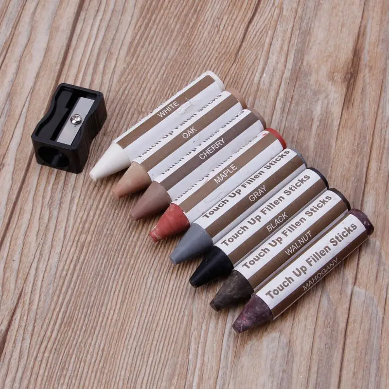 17Pcs เฟอร์นิเจอร์ Touch Up ชุดเครื่องหมาย & Filler Sticks ไม้รอยขีดข่วนคืนชุด