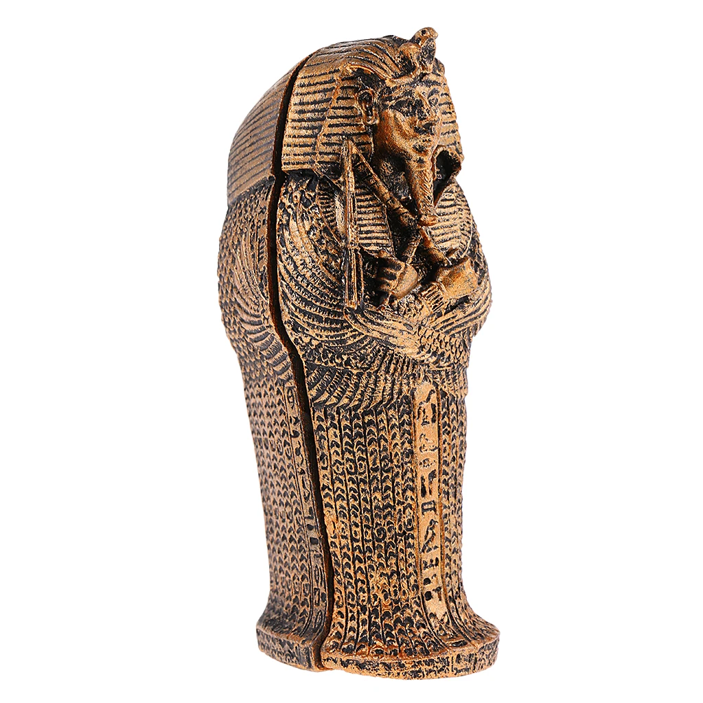 1Pcs Resin Egyptian Statue Ancient Egyptian Mummy Figurine with Coffin for Craft Collectibles Table Desktop Decoration