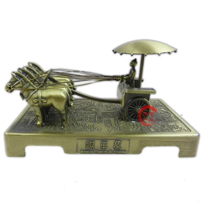 CHINESE EMPEROR BRONZE CAR DECORATION HOME TERRACOTTA CRAFTS OFFICE DECORATIONS