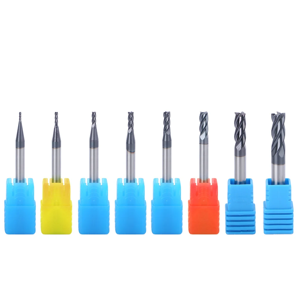 Alloy Carbide Cutter router bit  End Mill 4 Flute 1mm 2mm 3mm 4mm 5mm 6mm Milling tools CNC Lathe Milling For Steel Metal Cutt