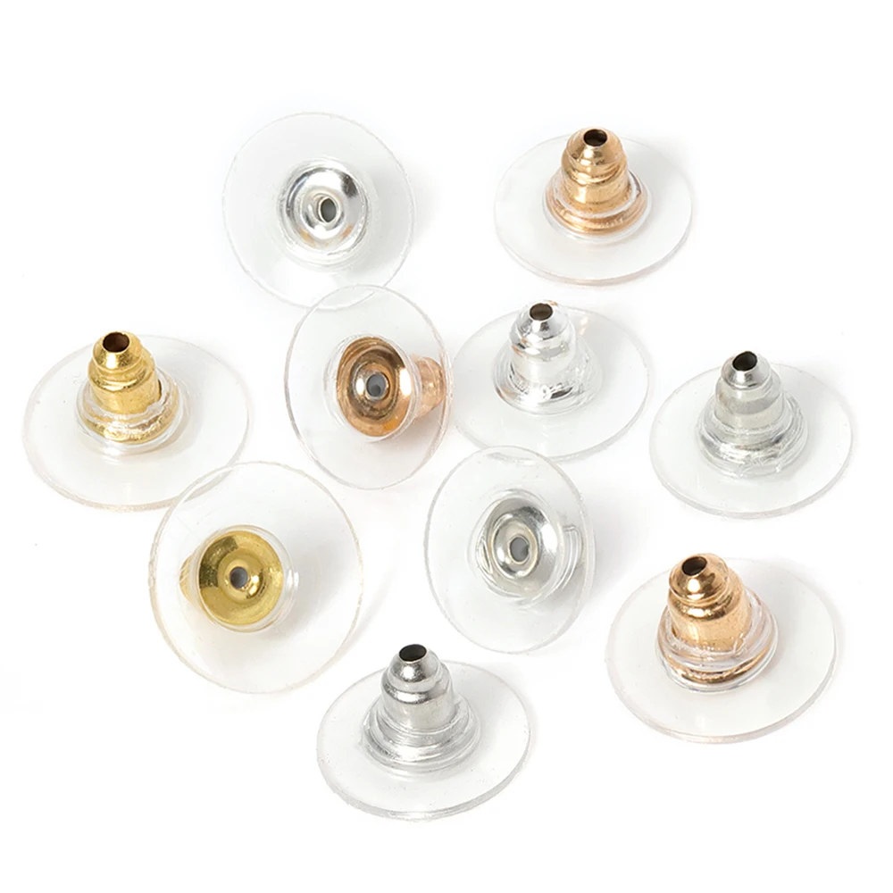 100 teile/los Silikon Gummi Ohrring Stopper Earnuts Stud Ohrring Zurück Für DIY Schmuck, Die Entdeckungen Zubehör Liefert