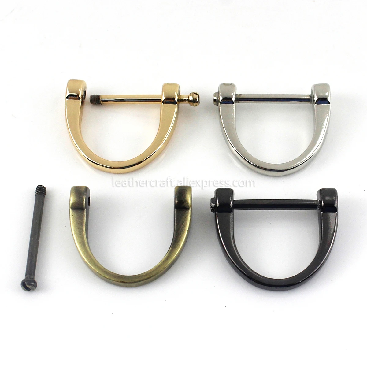 1pcs Metal Detachable Open Screw Dee D Ring Buckle Shackle Clasp for Leather Craft Bag Strap Belt Handle Shoulder Webbing