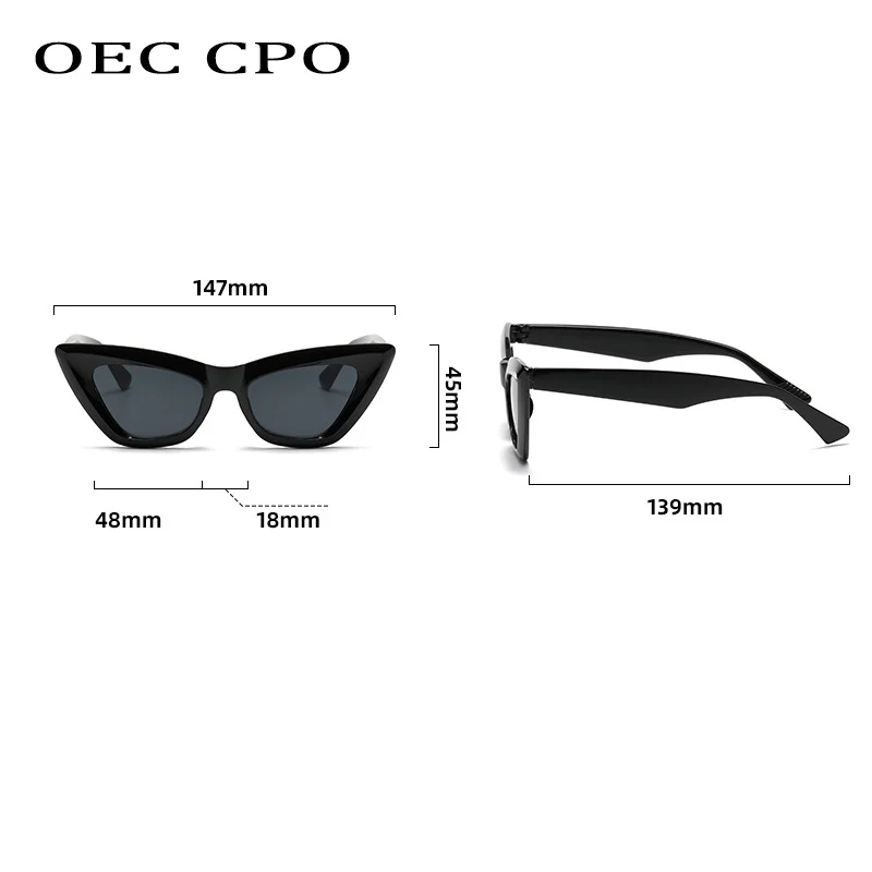 OEC CPO Retro Cat eye Sonnenbrille Frauen Mode Bunte Grüne Sonnenbrille Dame Vintage Shades Brillen Oculos Lunette De Soleil