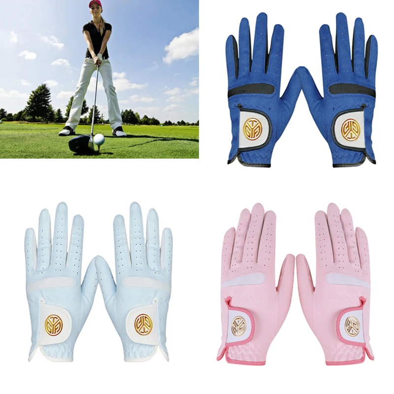 

1 Pair Ladies Golf Gloves Outdoor Breathbale Soft Anti Slip Gloves Fitness Accessories