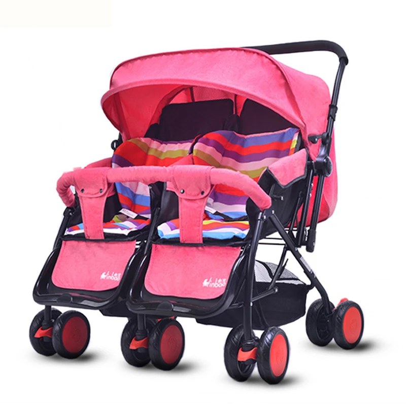 

Twins Baby Stroller Folding Double Baby Stroller for Twins Travel Umbrella Car Baby Carriage Can Lie Down Pram Wheelchair 0~36 M