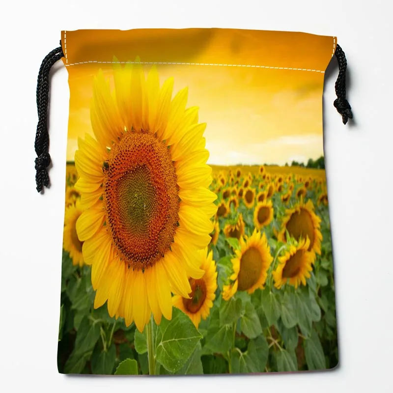 New Custom Sunflower Bags Custom drawstring Bags Printed gift bags 18*22cm Compression Type Bags