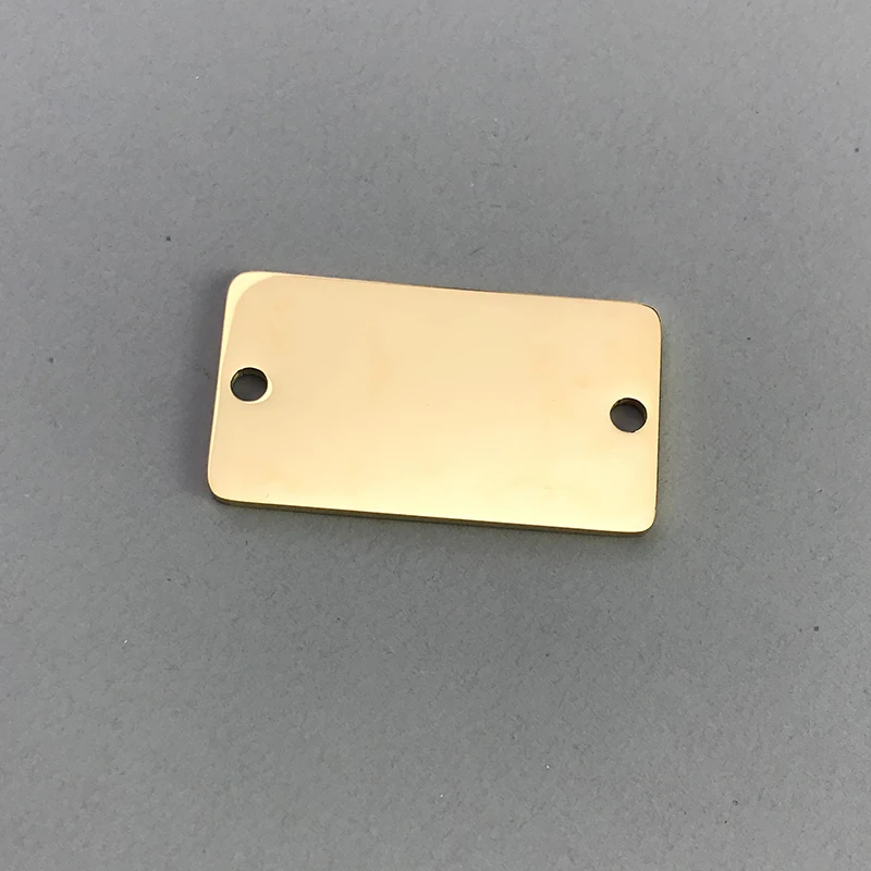MaiLun 30 Stück 18 x 32 mm 20 x 60 mm Edelstahl-Rechteckverbinder, lasergraviertes Design, Logo-Etikett, polierte Metallplatten – Detail 4