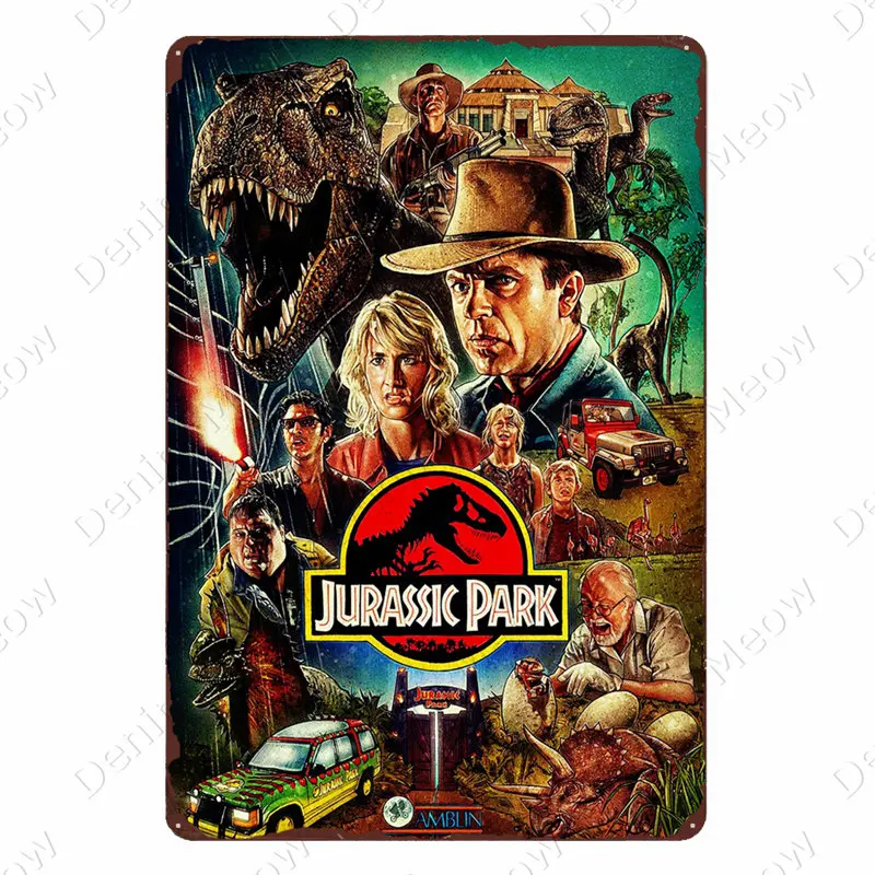 Movie Posters Film Plaque Vintage Metal Tin Signs Cafe Bar Cinema Decor E.T. JAWS Jurassic Park Retro Painting Wall Sticker N311 - Image 5
