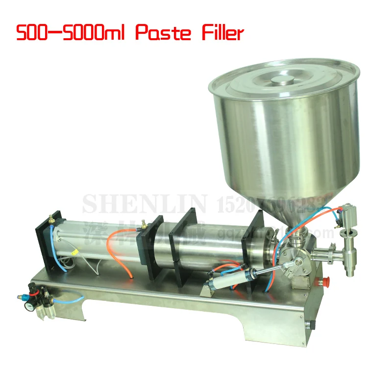 Cosmetic filling machine single bottling head filler for pasty honey,cream pump dose packaging equipment tools,hopper ss304 5L