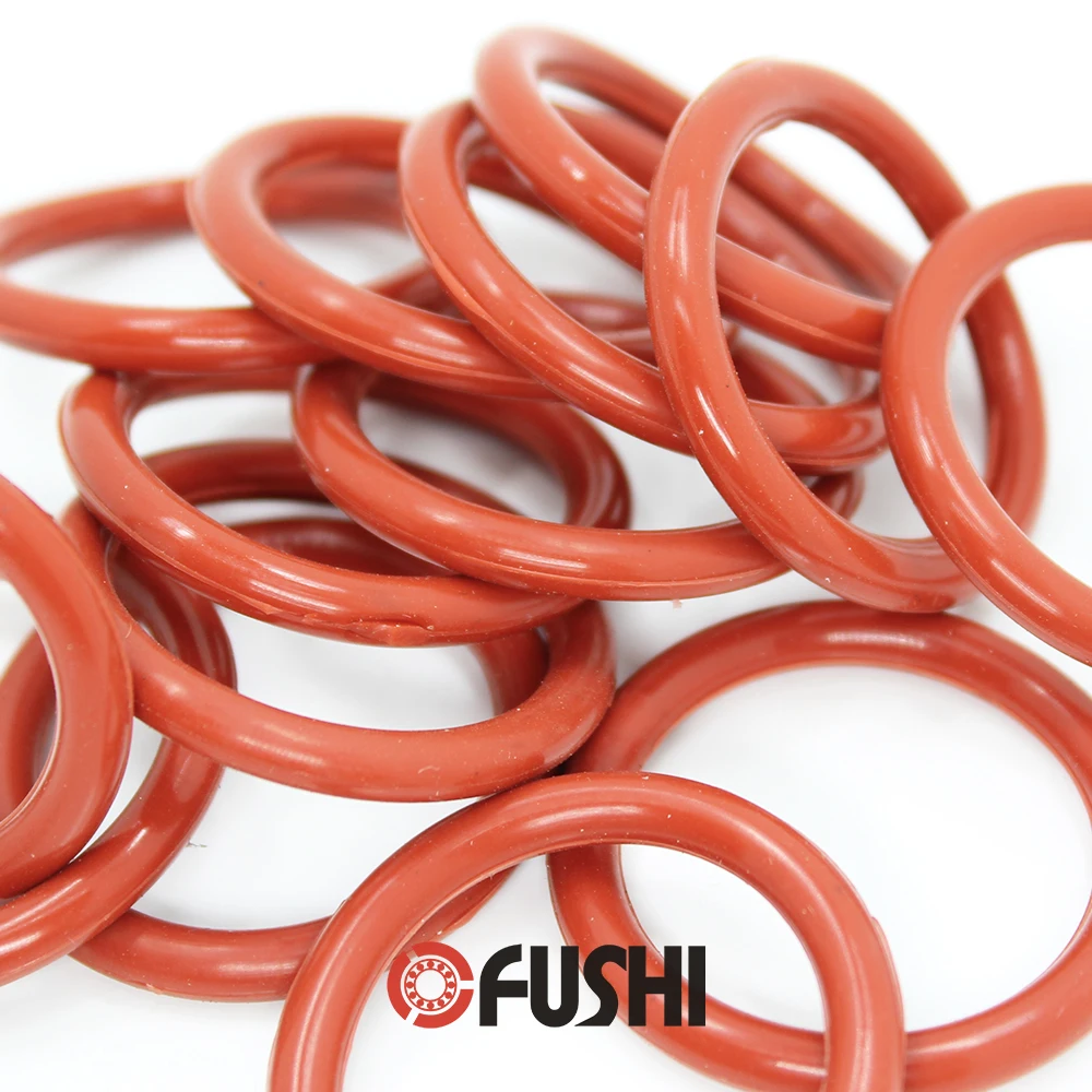 CS4mm Silicone O Vòng OD 13/14/15/16/17/18/19/20/21/22X4Mm 100 Cái Chữ Ô VMQ Gioăng Ấn Độ Dày 4Mm ORing Trắng cao Su Màu Đỏ