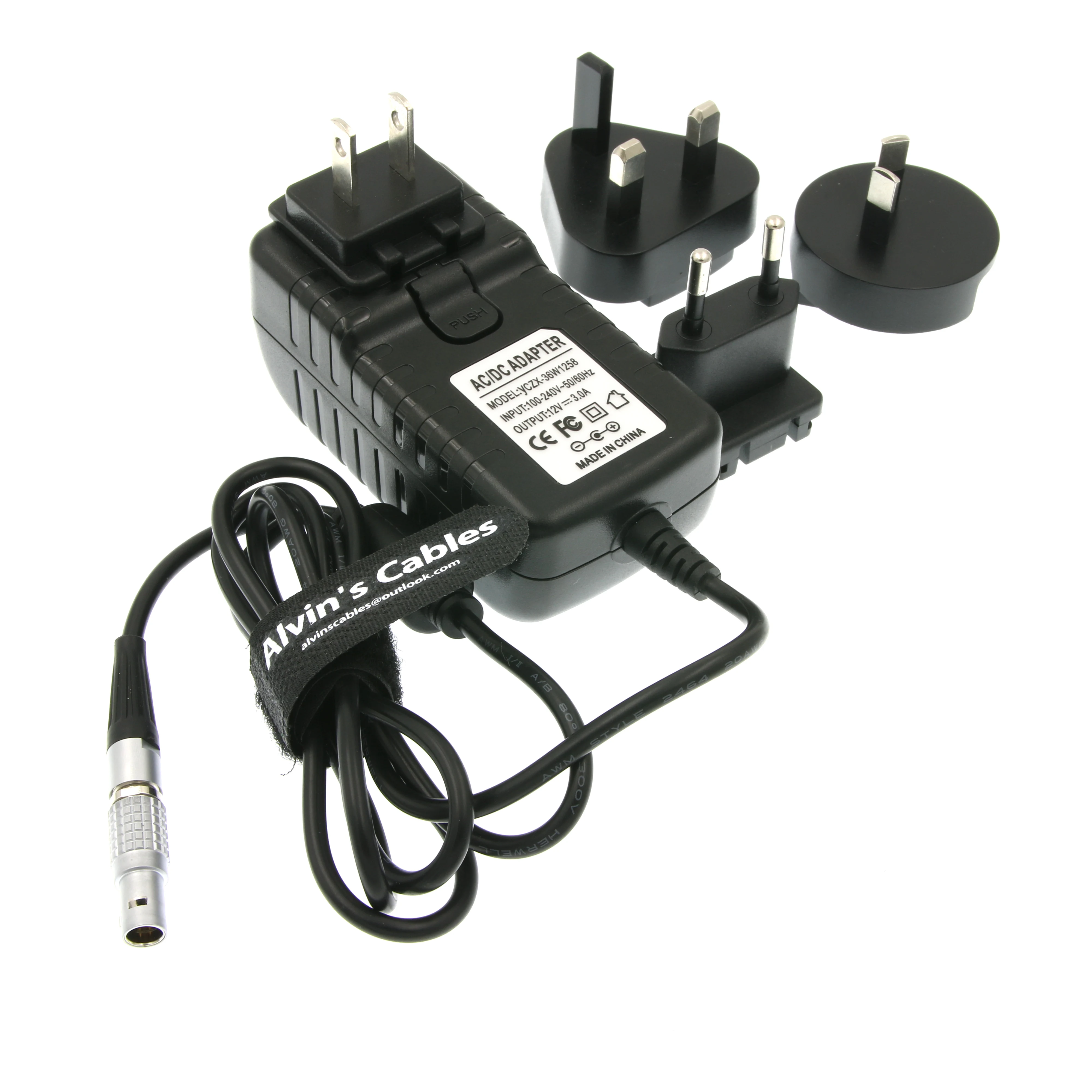 

2 Pin Male to Universal AC with UK EU AU US Plugs Adapter Converter Power Cable for Z CAM E2 Flagship Teradek Cube Hollyland Cos