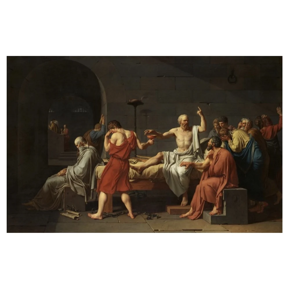 Famous Hand Painted Oil Painting The Death of Socrates Canvas Painting on Canvas Wall Art Picture for Living Room Home Decor