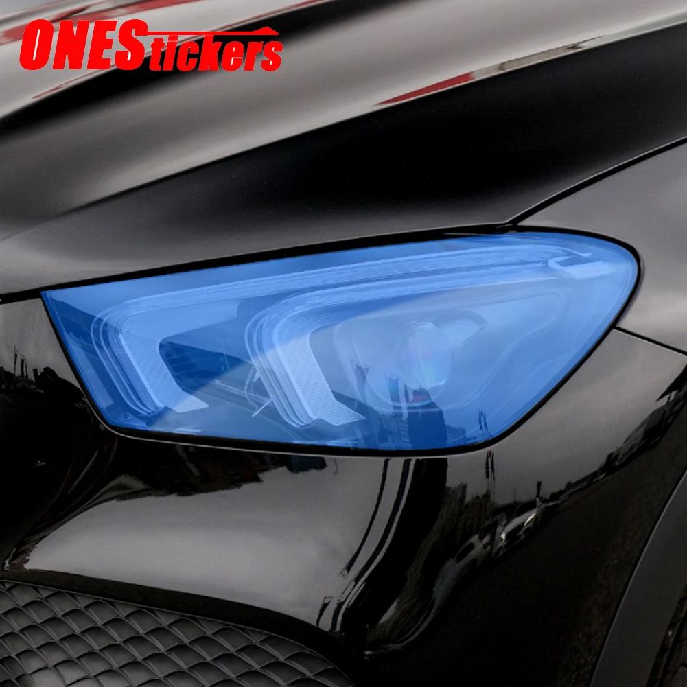 

For Mercedes Benz GLE Class W167 V167 GLE300 350 400 450 2020 2021 Car Headlights TPU HD Transparent Smoked Black Protector Film