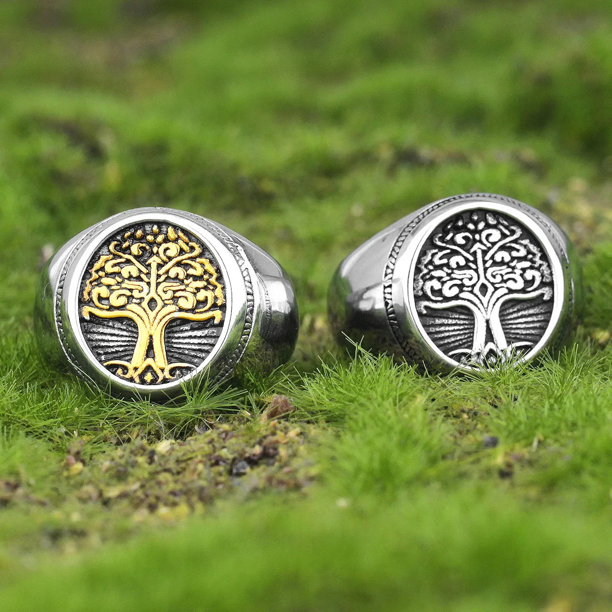 The Tree of Life In Nordic Viking Mythology Stainless Steel Mens Rings For Male Boyfriend Jewelry Creativity Gift Wholesale