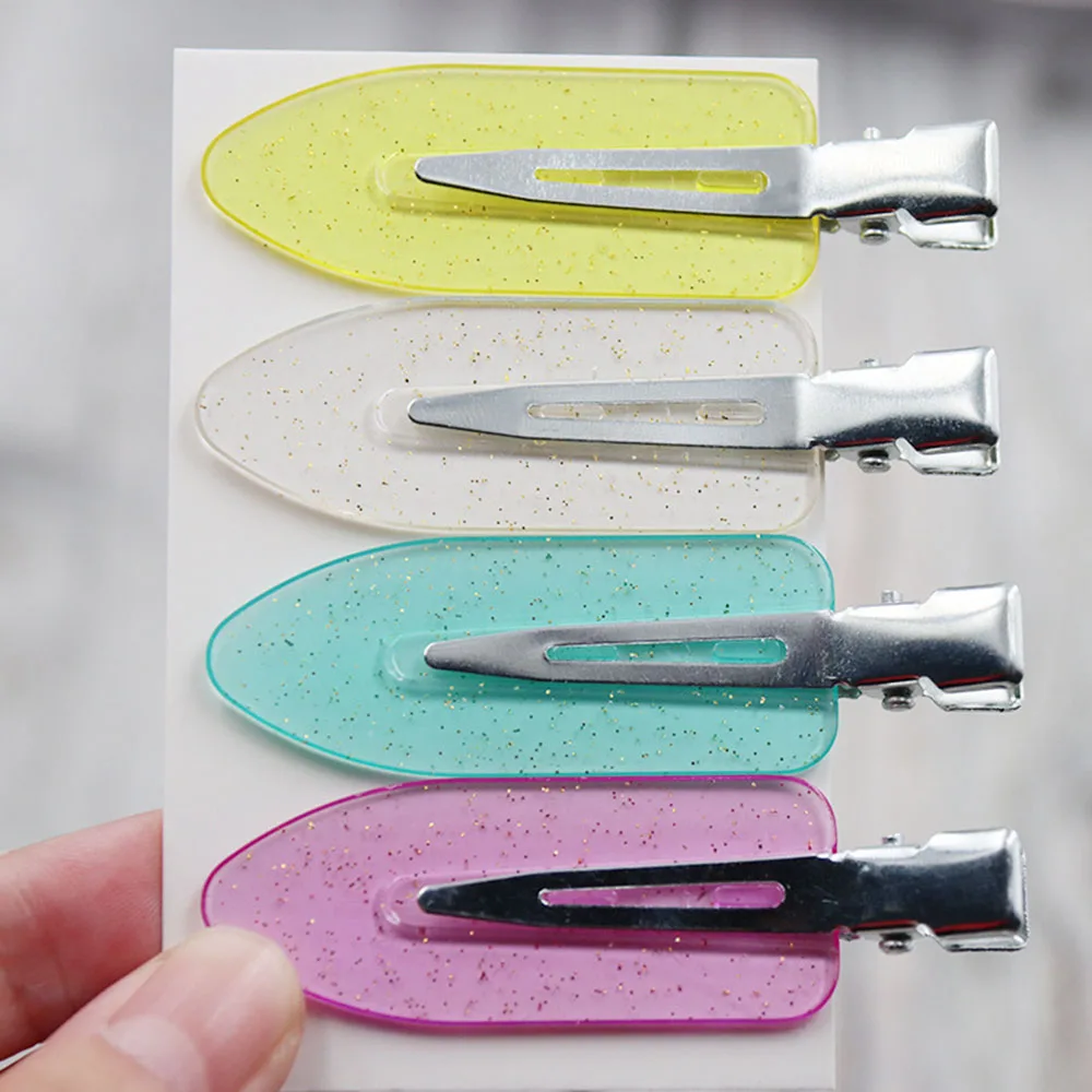 1/4PCS Candy Color Seamless No Bend Hair Clips Barrettes No Mark Pin Curl Clip Makeup No Crease Hair Clip Hair Styling Bang Clip