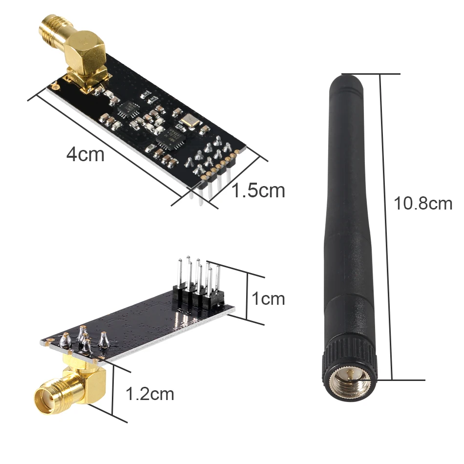 3pcs NRF24L01+PA+LNA RF Transceiver Module with Antenna 2.4 GHz 1100m + 3pcs NRF24L01Breakout Adapter On-Board 3.3V Regulator