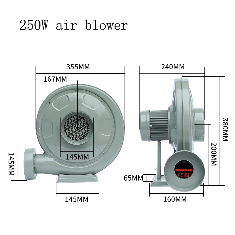 Soplador de aire de piezas láser CO2 de alta calidad, 550W, para máquina de grabado y corte láser CO2