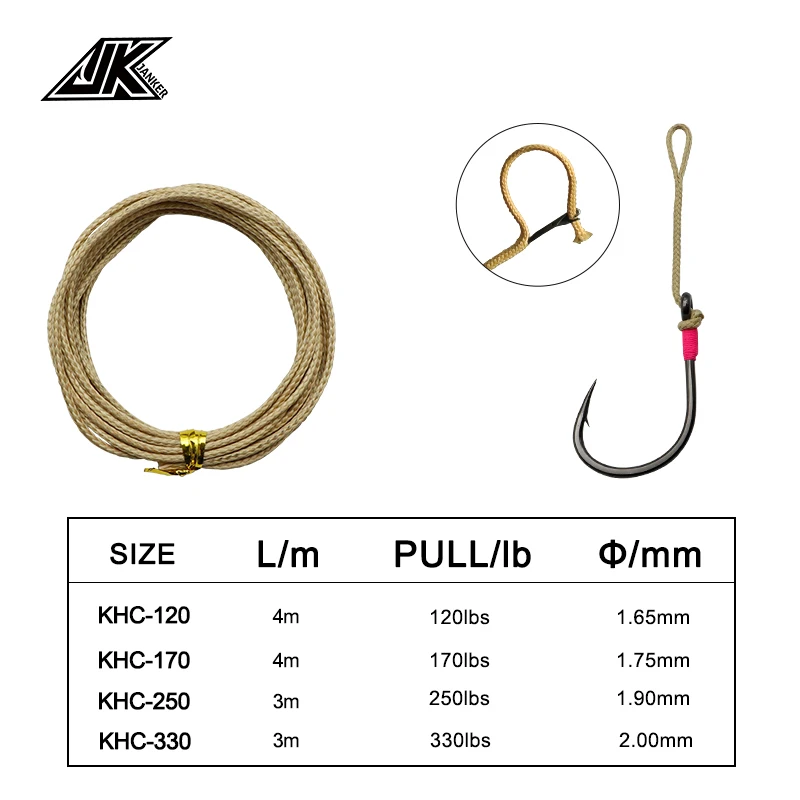 JK Línea de pesca de Kevlar trenzada – Asistencia de núcleo hueco para jigging - imagen 4