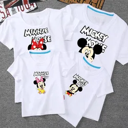 Disney Summer Matching Mother Daughter Clothes Matching Mickey Minnie Print Family Look Family Matching Parent-child Outfit