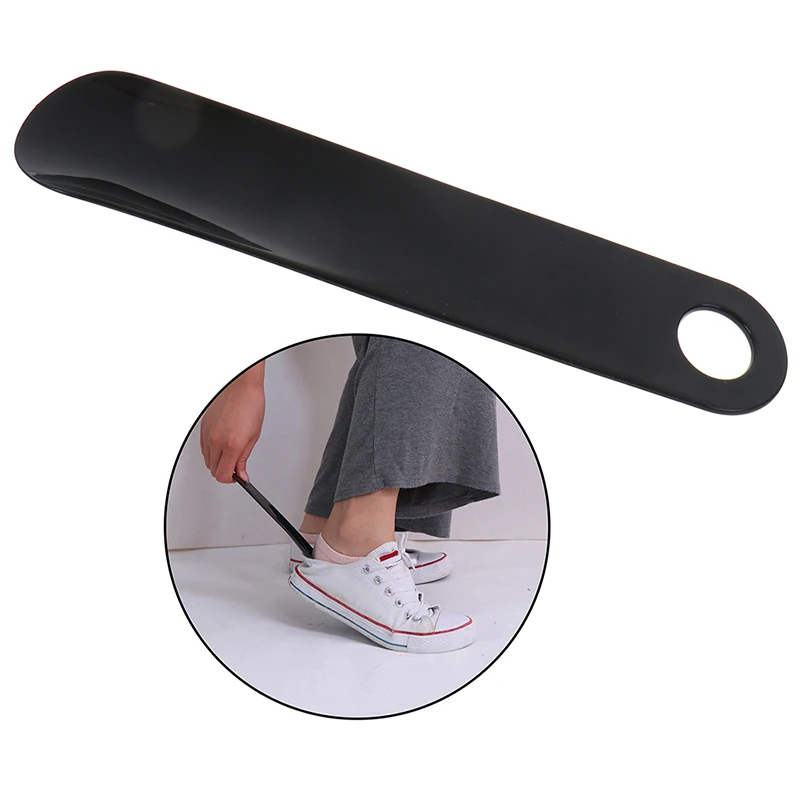 1 Pcs Portable Durable Shoehorn Professional Plastic Black 18.5cm Shoe Horn 18.5*4cm